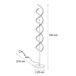 Vloerlamp goud incl. LED 3-staps dimbaar in kelvin - Henk