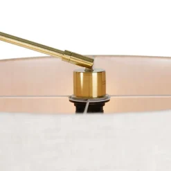 Vloerlamp goud met kap lichtgrijs 50 cm verstelbaar - Editor