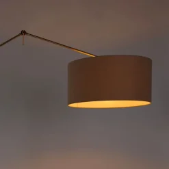 Vloerlamp goud met kap lichtbruin 50 cm verstelbaar - Editor