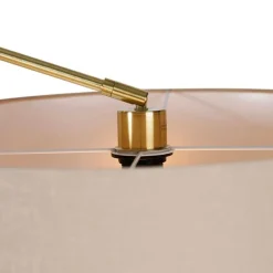 Vloerlamp goud met kap lichtbruin 50 cm verstelbaar - Editor