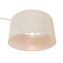 Vloerlamp goud met kap lichtbruin 50 cm verstelbaar - Editor