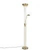 Vloerlamp goud met leeslamp incl. LED en dimmer - Diva 2
