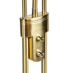 Vloerlamp goud met leeslamp incl. LED en dimmer - Diva 2