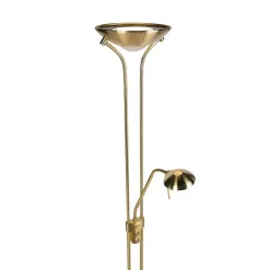 Vloerlamp goud met leeslamp incl. LED en dimmer - Diva 2