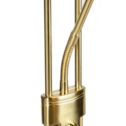 Vloerlamp goud met leeslamp incl. LED en dimmer - Diva 2