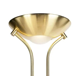 Vloerlamp goud met leeslamp incl. LED en dimmer - Diva 2