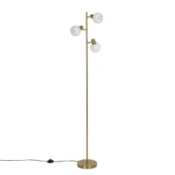 Vloerlamp goud met opaal glas 3-lichts verstelbaar - Anouk