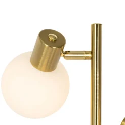 Vloerlamp goud met opaal glas 3-lichts verstelbaar - Anouk