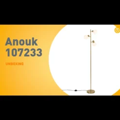 Vloerlamp goud met opaal glas 3-lichts verstelbaar - Anouk