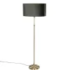 Vloerlamp goud met ovale velours kap groen 50cm - Parte