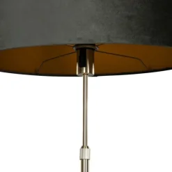 Vloerlamp goud met ovale velours kap groen 50cm - Parte