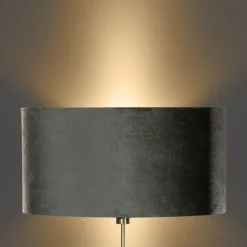 Vloerlamp goud met ovale velours kap groen 50cm - Parte