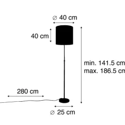 Vloerlamp goud/messing met velours kap vlinders 40/40 cm - Parte