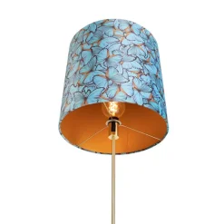 Vloerlamp goud/messing met velours kap vlinders 40/40 cm - Parte