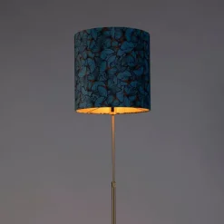 Vloerlamp goud/messing met velours kap vlinders 40/40 cm - Parte