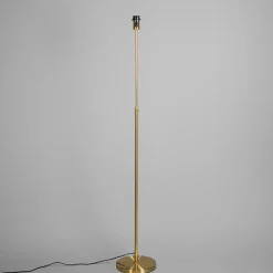 Vloerlamp goud/messing met kap zwart 45 cm verstelbaar - Parte