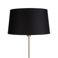 Vloerlamp goud/messing met zwarte kap 45 cm verstelbaar - Parte