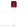 Vloerlamp goud/messing met velours kap rood 40/40 cm - Parte