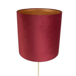 Vloerlamp goud/messing met velours kap rood 40/40 cm - Parte