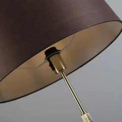Vloerlamp goud/messing met kap bruin 45 cm verstelbaar - Parte