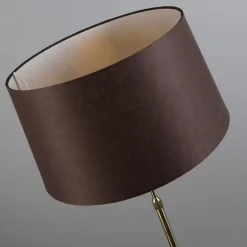 Vloerlamp goud/messing met kap bruin 45 cm verstelbaar - Parte