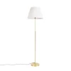 Vloerlamp goud/messing met plisse kap crème 45 cm - Parte