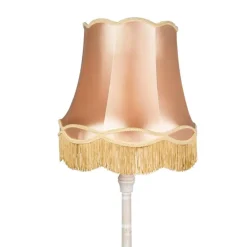 Vloerlamp grijs met Granny kap goud - Classico