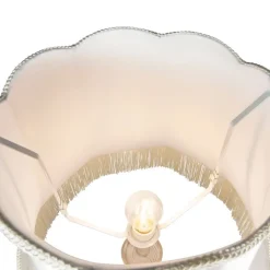 Vloerlamp grijs met Granny kap crème - Classico