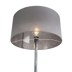 Vloerlamp grijs met grijze kap 50 cm - Simplo