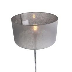 Vloerlamp grijs met grijze kap 50 cm - Simplo