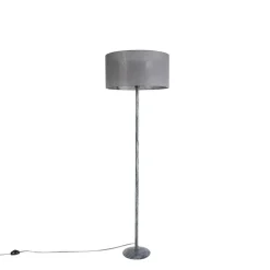 Vloerlamp grijs met grijze kap 50 cm - Simplo