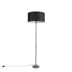 Vloerlamp grijs met zwarte kap 50 cm - Simplo