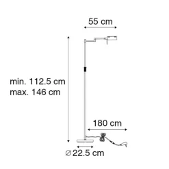 Vloerlamp messing incl. LED met touch dimmer - Notia