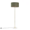 Vloerlamp messing met groene kap 50 cm - Kaso
