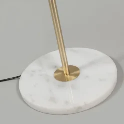 Vloerlamp messing met groene kap 50 cm - Kaso