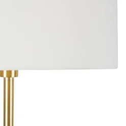 Vloerlamp messing met kap wit 50 cm - Simplo