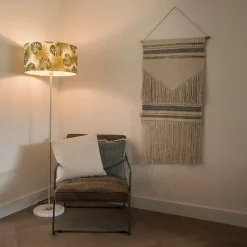 Vloerlamp messing met leaf kap 50 cm - Kaso