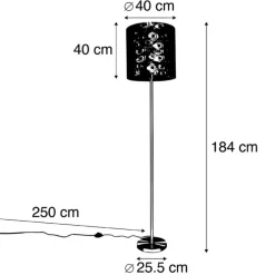 Vloerlamp messing met pauw kap 40 cm - Simplo