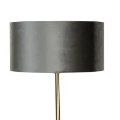 Vloerlamp messing met velours kap groen 50cm - Simplo