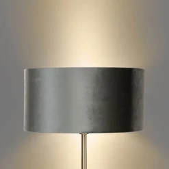 Vloerlamp messing met velours kap groen 50cm - Simplo