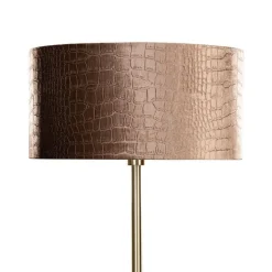 Vloerlamp messing met velours kap krokodil 50cm - Simplo