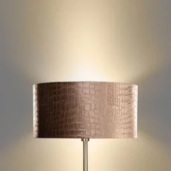 Vloerlamp messing met velours kap krokodil 50cm - Simplo