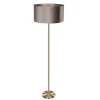 Vloerlamp messing met velours kap taupe 50cm - Simplo