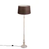 Vloerlamp met linnen kap bruin 45 cm - Classico