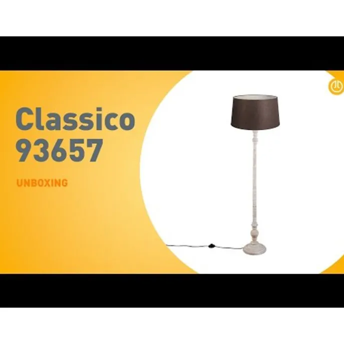 Vloerlamp met linnen kap bruin 45 cm - Classico