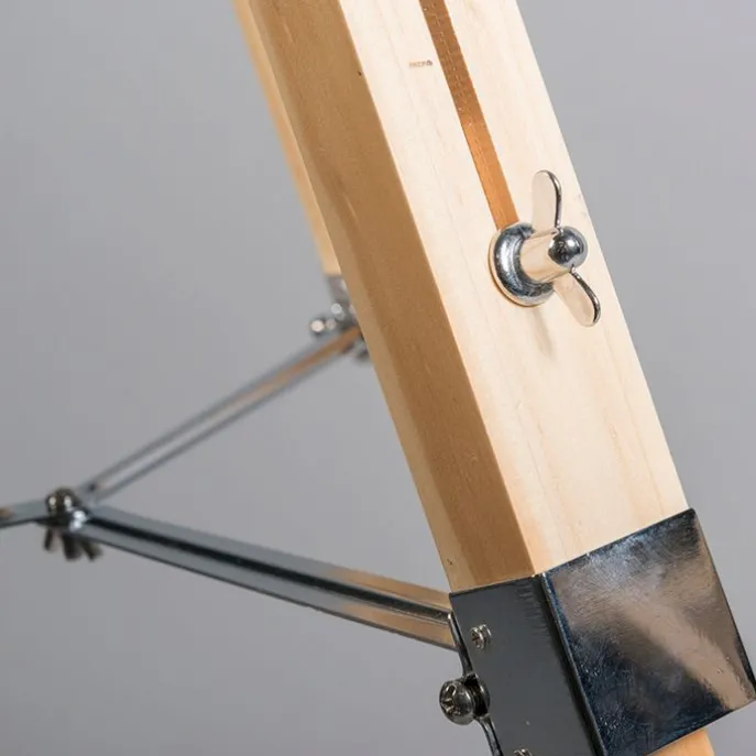 Vloerlamp naturel met witte linnen kap 45 cm - Tripod