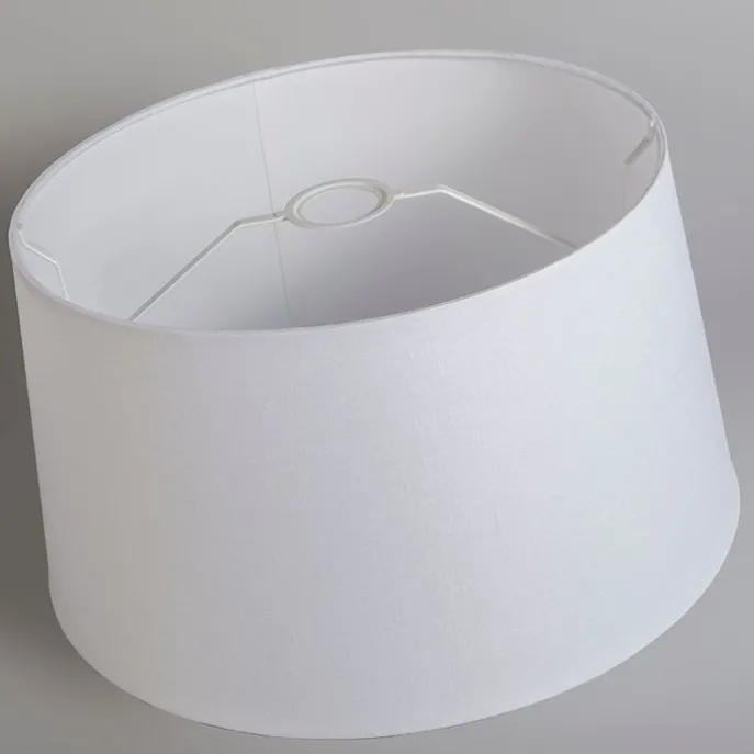 Vloerlamp naturel met witte linnen kap 45 cm - Tripod