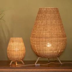 Vloerlamp rotan dimbaar IP65 met afstandsbediening - Saona