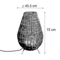 Vloerlamp rotan dimbaar IP65 met afstandsbediening - Saona