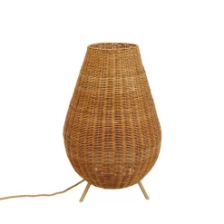 Vloerlamp rotan dimbaar IP65 met afstandsbediening - Saona